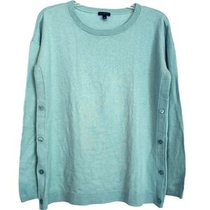 NWOT Talbots Size Small Side Button Crew Neck Sweater Nylon/Lambswool